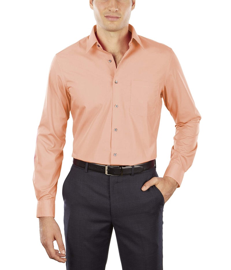 Van Heusen Men's Dress Shirt Fitted Poplin Solid, Scallop, 14.5" Neck 34"-35" Sleeve (Small) - Image 1